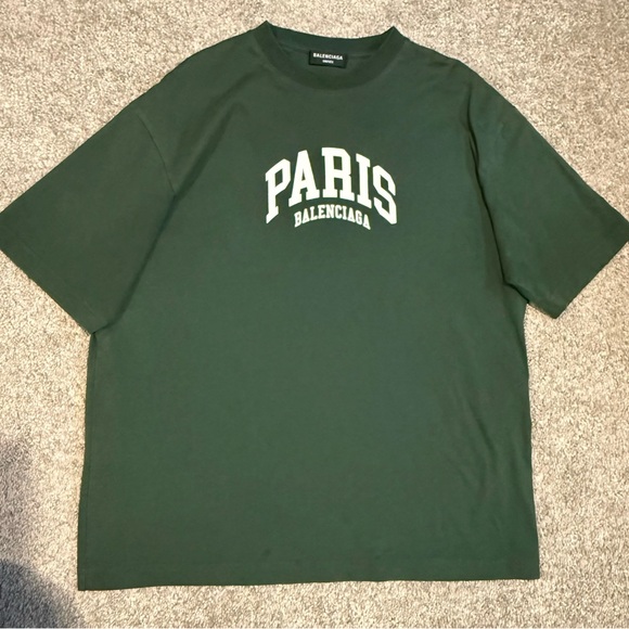 Balenciaga Other - Balenciaga Dark Green Paris Tee